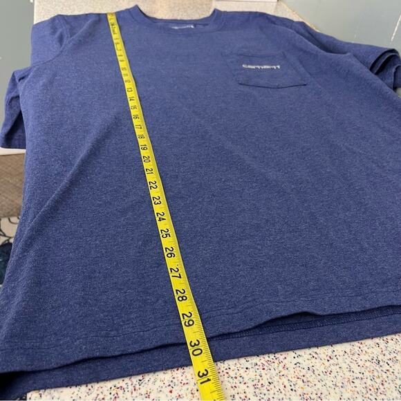 Carhartt Relaxed Fit Tee Shirt Blue Branded Front Pocket Casual Men’s Size XL - Picture 6 of 6
